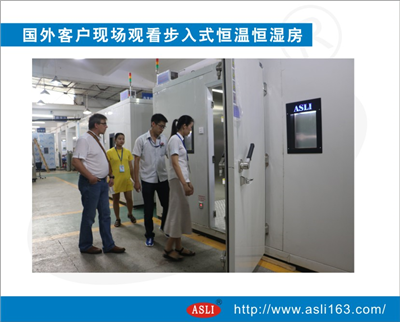 國外客戶現(xiàn)場觀看步入式恒溫恒濕試驗房